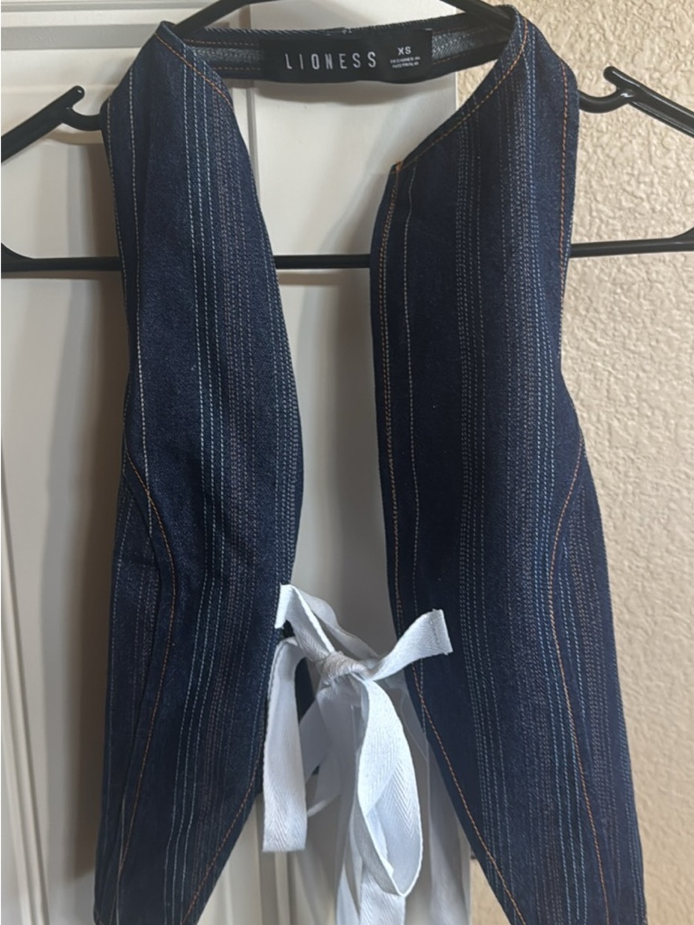 Lioness Navy Pinstripe Denim Women’s Overalls